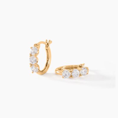 Boucles D'oreilles Pendantes Jacotte Plaqué Or Oxyde De Zirconium