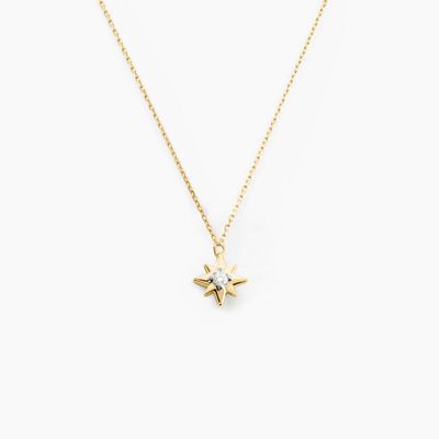Collier Astralia Or Jaune Oxyde De Zirconium