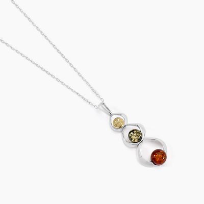 Collier Agneta Argent Blanc Ambre