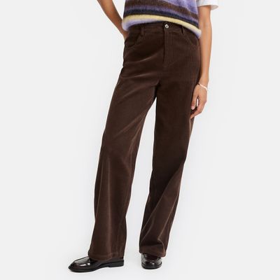 Pantalon Large En Velours Côtelé