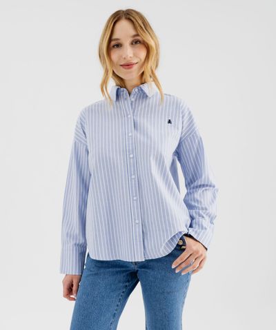 Chemise rayée en coton femme - LuluCastagnette - 38-40/M - bleu - LULU CASTAGNETTE G4G D