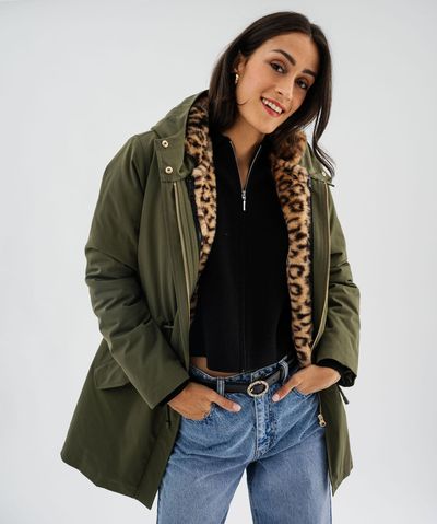 Parka à capuche 3 en 1 avec doublure chaude femme - 42-44/L - kaki standard - GEMO