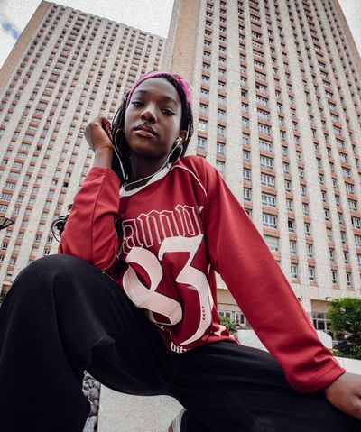 Maillot de sport en mesh imprimé à manches raglan fille - Camps United - 10A - rouge fonce - CAMPS US