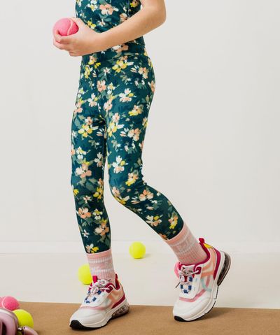 Legging long de sport en stretch à large ceinture élastique fille - 4A - vert - GEMO