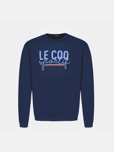 Sweat Col Rond Tricolore Bleu